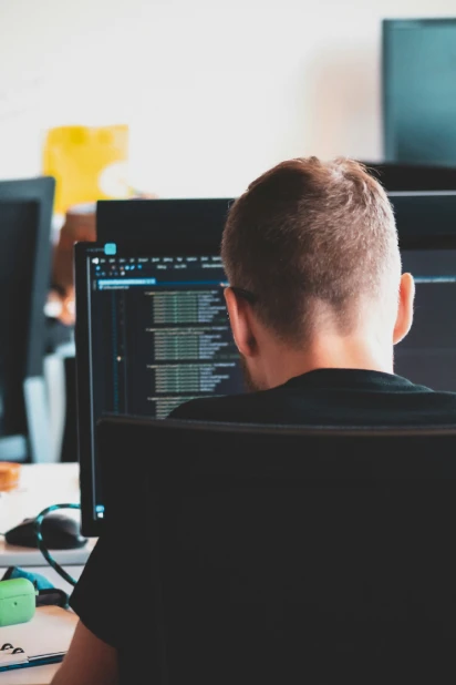 Developer building an automation workflow